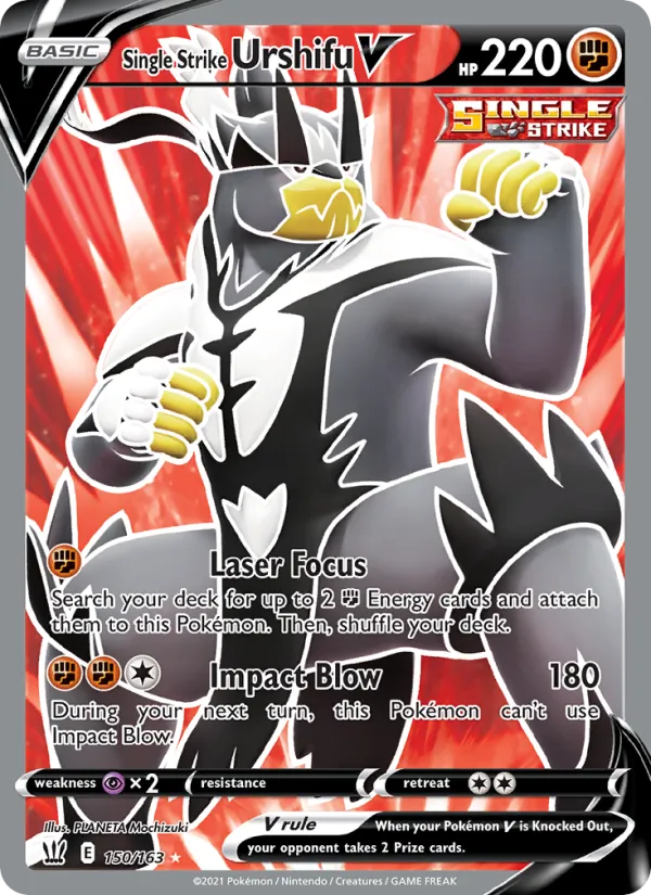 Single Strike Urshifu V Holo 150/163 Battle Styles Pokémon Card