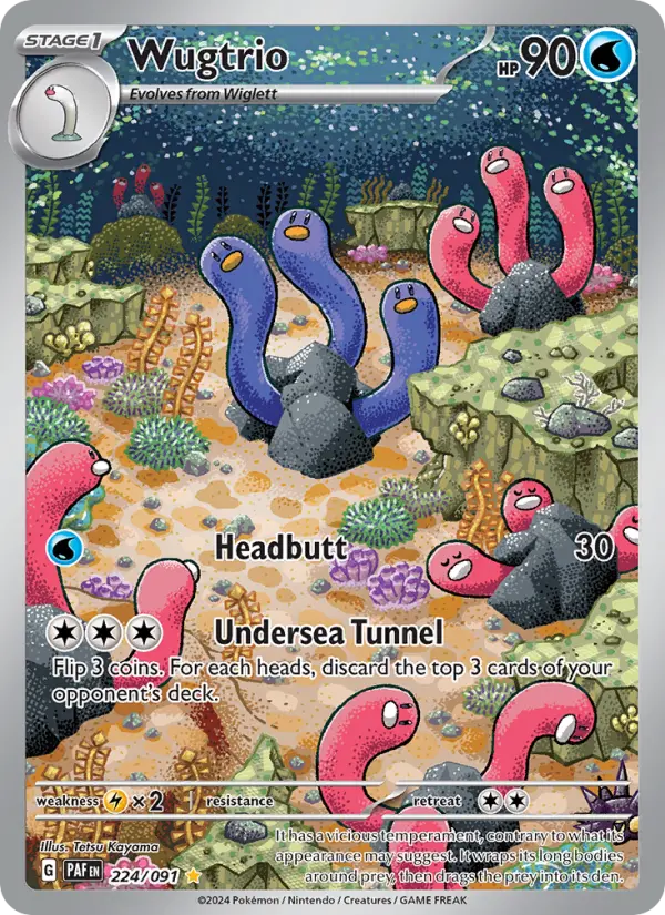 Wugtrio Holo 224/91 Paldean Fates Pokémon Card