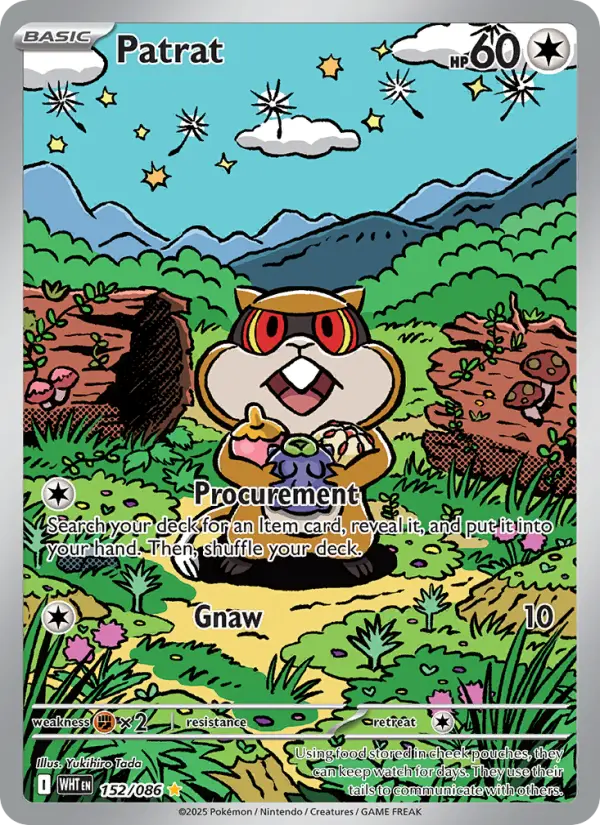 Patrat Holo 152/86 White Flare Pokémon Card