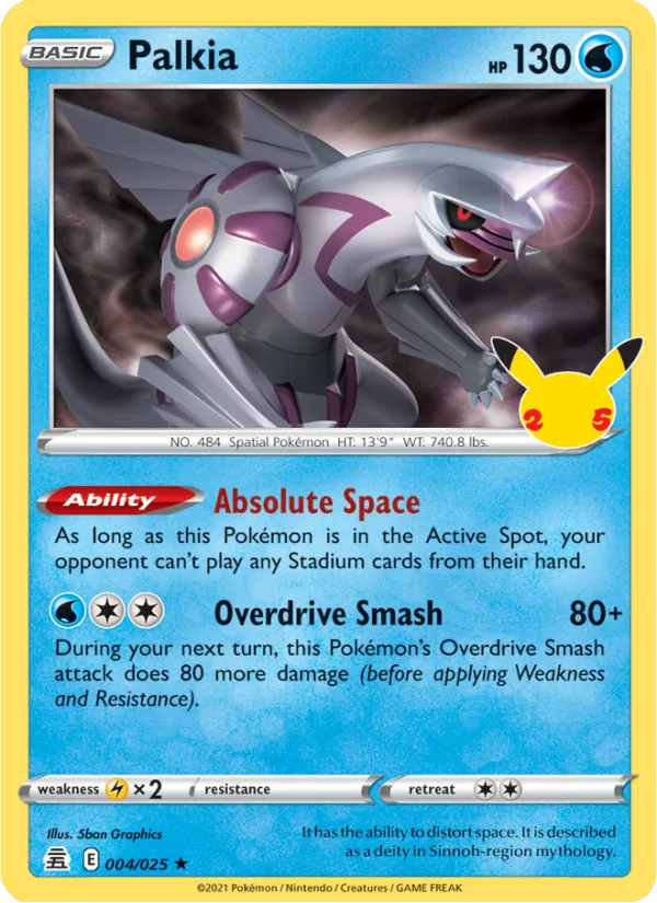 Palkia Holo 004/25 Celebrations Pokémon Card