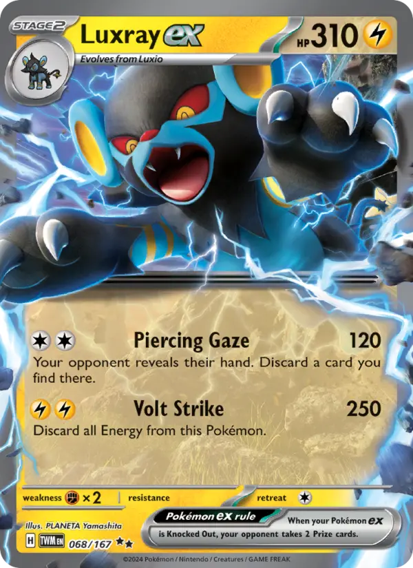 Luxray ex Holo 068/167 Twilight Masquerade Pokémon Card