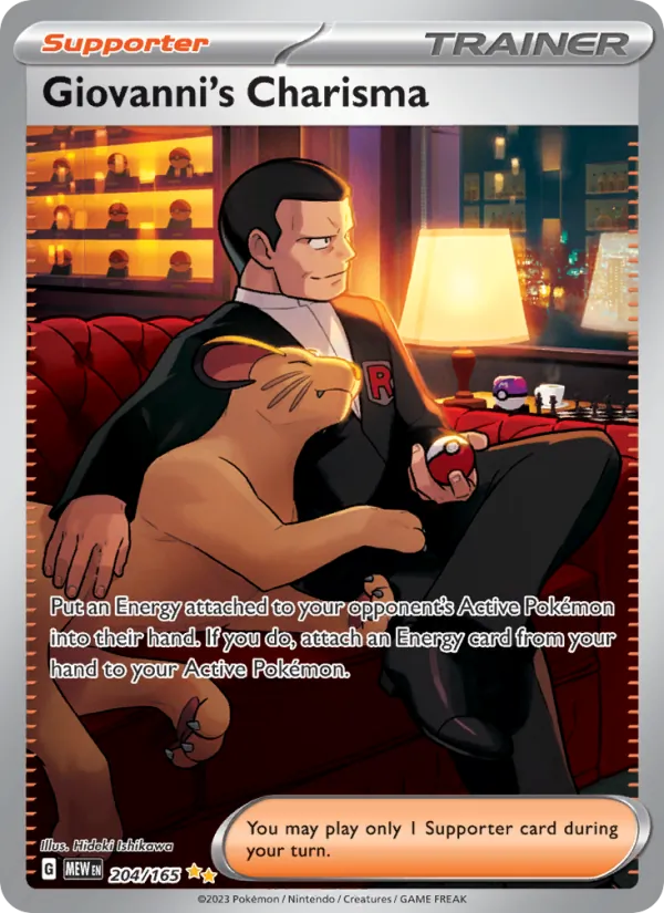 Giovanni's Charisma Holo 204/165 151 Pokémon Card