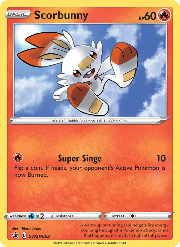 Scorbunny Holo WH002/307 SWSH Black Star Promos Pokémon Card