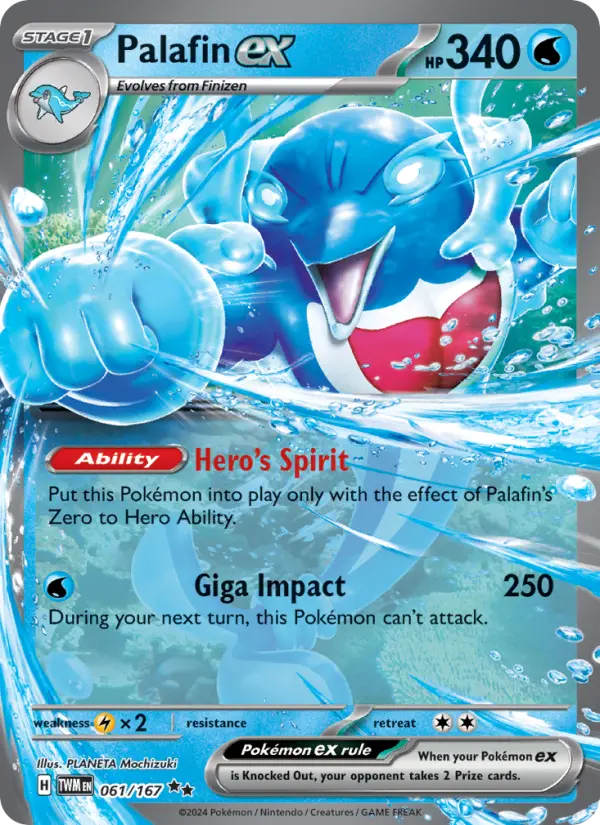 Palafin ex Holo 061/167 Twilight Masquerade Pokémon Card