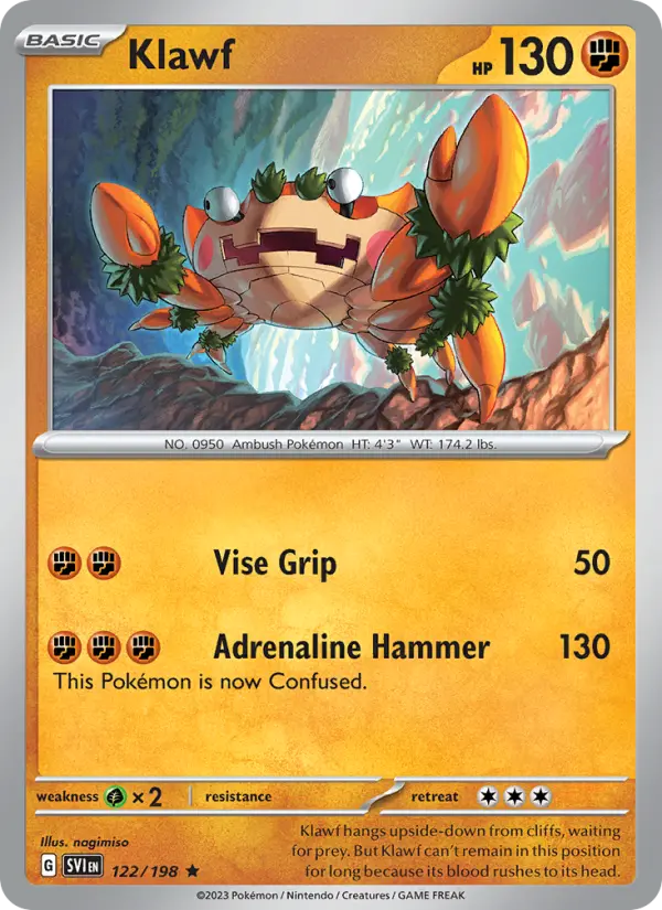 Klawf Holo 122/198 Scarlet & Violet Pokémon Card