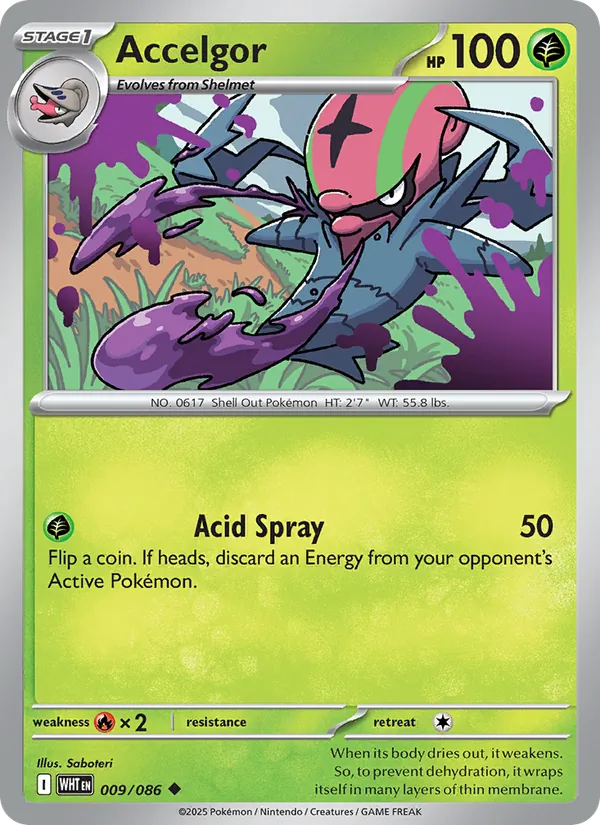 Accelgor Normal 009/86 White Flare Pokémon Card