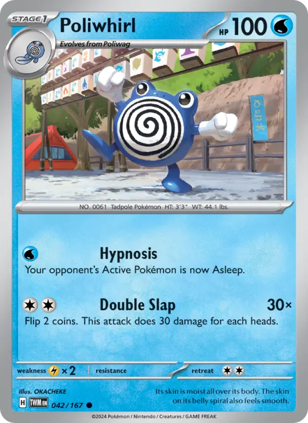 Poliwhirl Reverse Holo 042/167 Twilight Masquerade Pokémon Card
