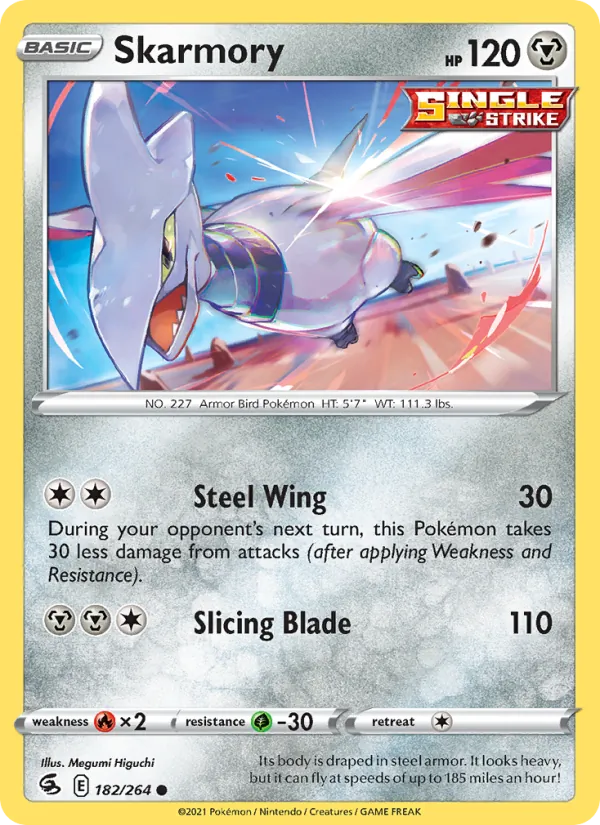 Skarmory Reverse Holo 182/264 Fusion Strike Pokémon Card