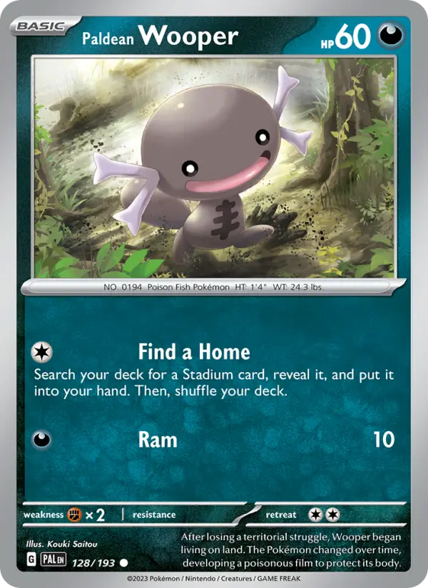 Paldean Wooper Non-Foil 128/193 Paldea Evolved Pokémon Card