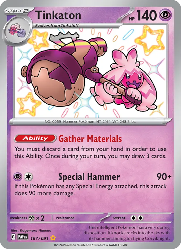 Tinkaton Holo 167/91 Paldean Fates Pokémon Card