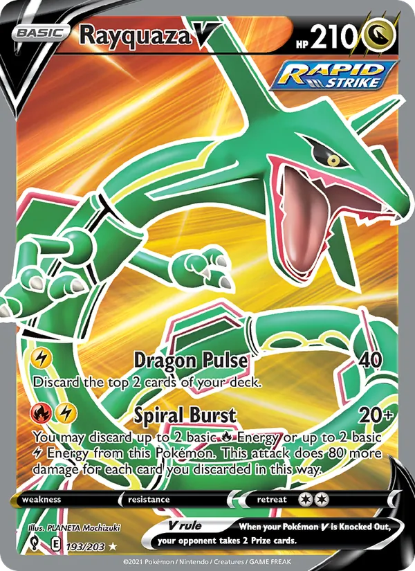Rayquaza V Holo 193/203 Evolving Skies Pokémon Card