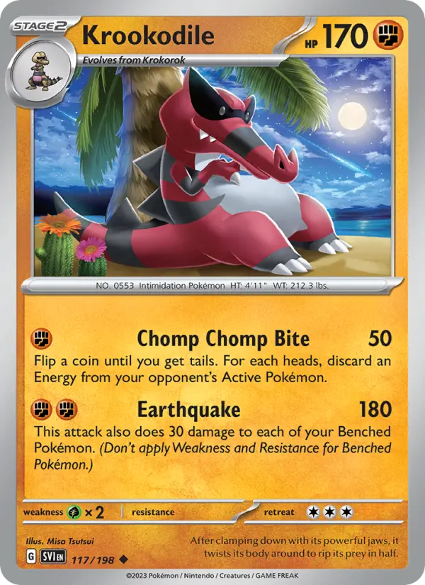 Krookodile Non-Foil 117/198 Scarlet & Violet Pokémon Card