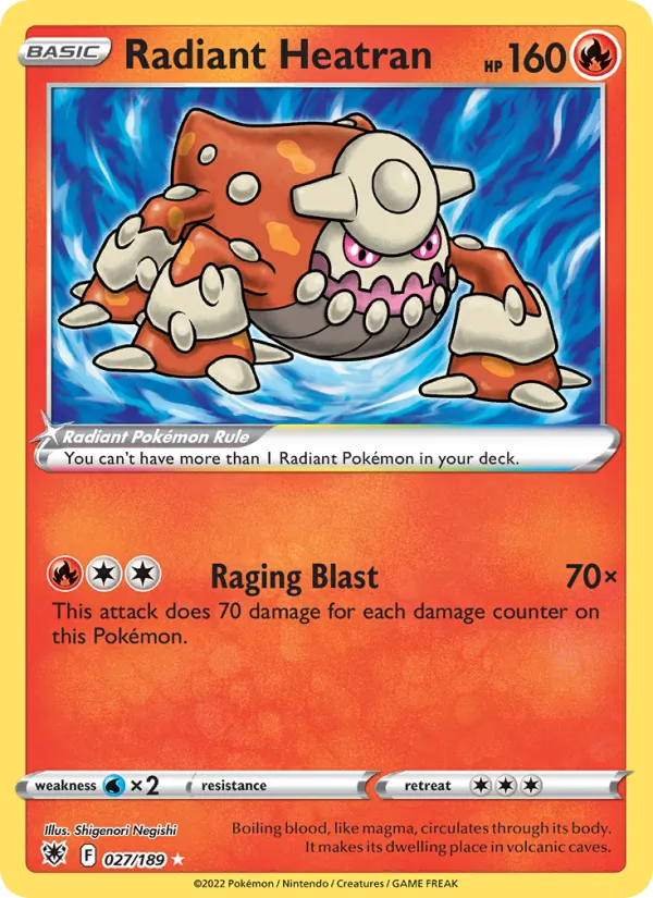 Radiant Heatran Holo 027/189 Astral Radiance Pokémon Card