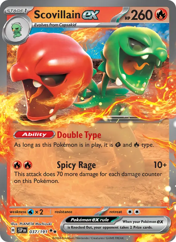 Scovillain ex Holo 037/191 Surging Sparks Pokémon Card