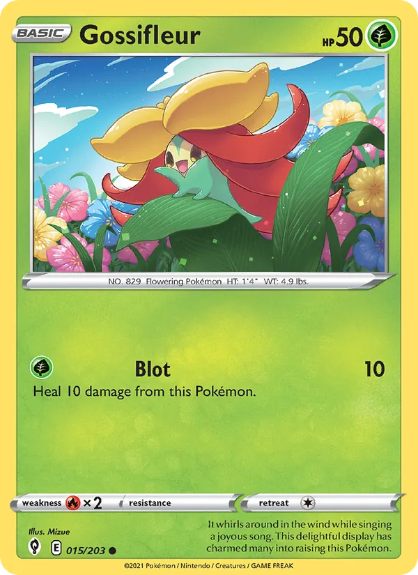 Gossifleur Reverse Holo 015/203 Evolving Skies Pokémon Card