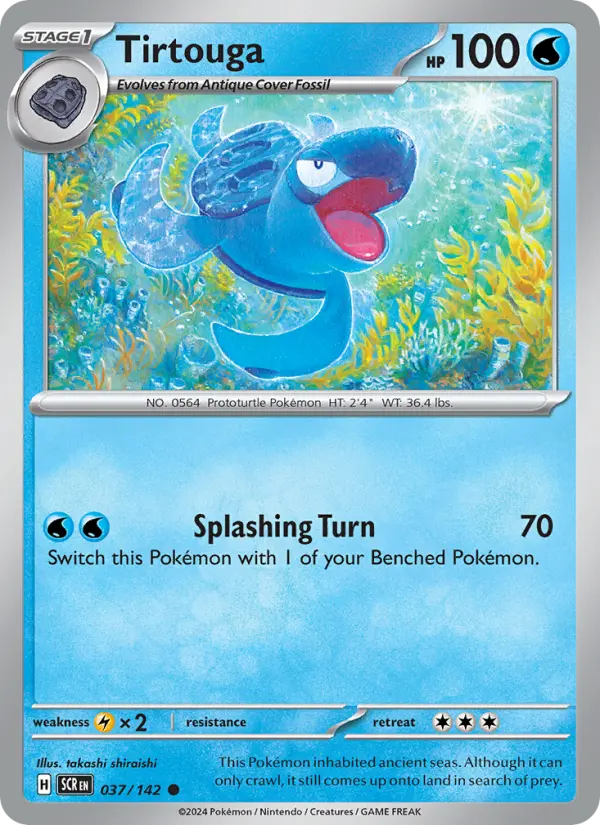 Tirtouga Reverse Holo 037/142 Stellar Crown Pokémon Card