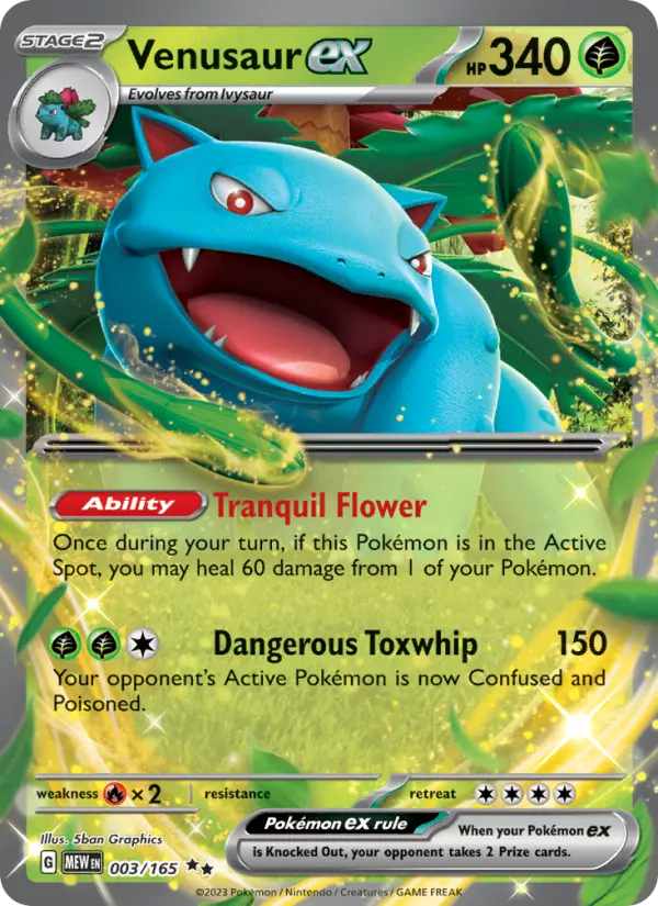 Venusaur ex Holo 003/165 151 Pokémon Card