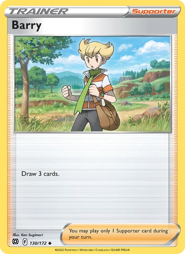 Barry Reverse Holo 130/172 Brilliant Stars Pokémon Card