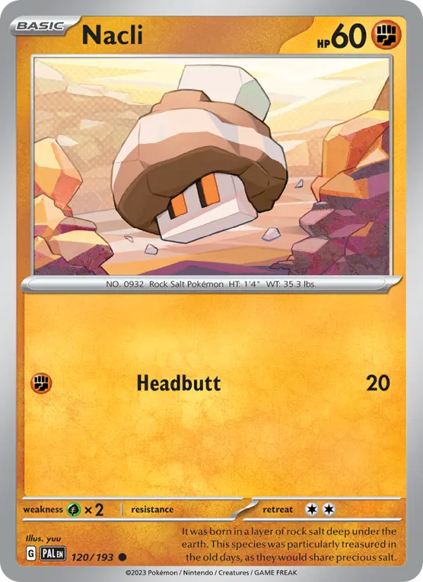 Nacli Non-Foil 120/193 Paldea Evolved Pokémon Card