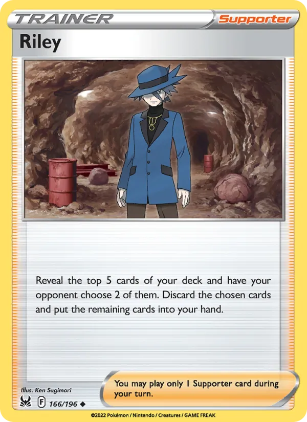 Riley Reverse Holo 166/196 Lost Origin Pokémon Card