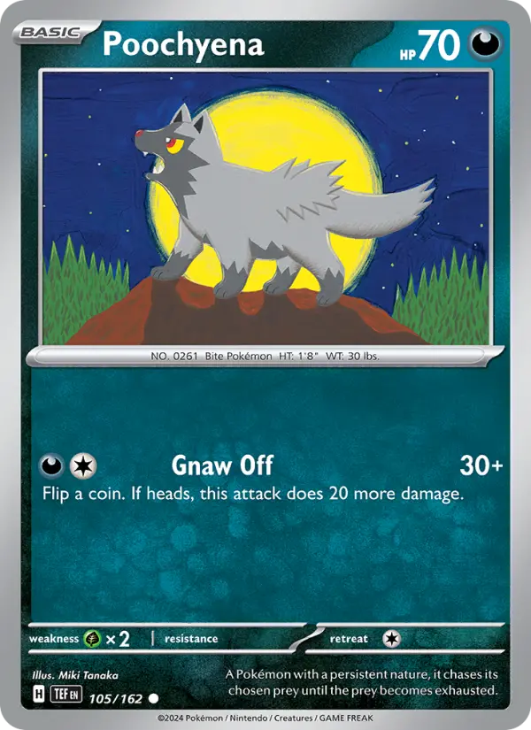 Poochyena Reverse Holo 105/162 Temporal Forces Pokémon Card