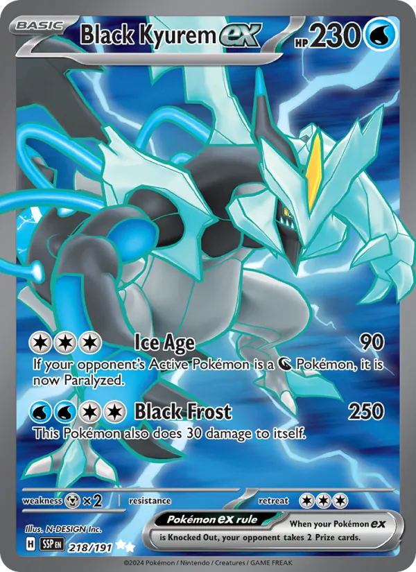 Black Kyurem ex Holo 218/191 Surging Sparks Pokémon Card