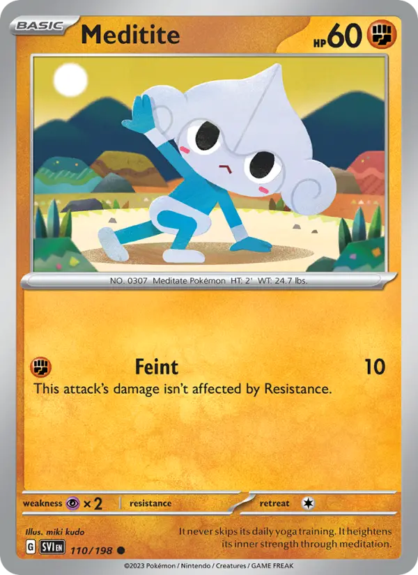 Meditite Non-Foil 110/198 Scarlet & Violet Pokémon Card