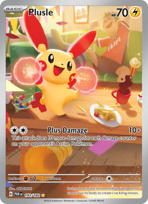 Plusle Holo 193/182 Paradox Rift Pokémon Card