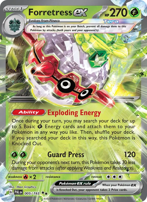 Forretress ex Holo 005/193 Paldea Evolved Pokémon Card