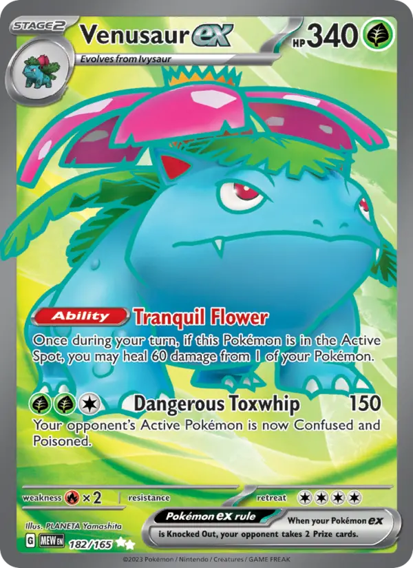 Venusaur ex Holo 182/165 151 Pokémon Card