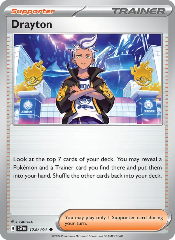 Drayton Reverse Holo 174/191 Surging Sparks Pokémon Card