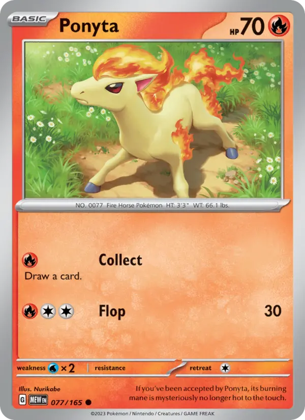 Ponyta Reverse Holo 077/165 151 Pokémon Card