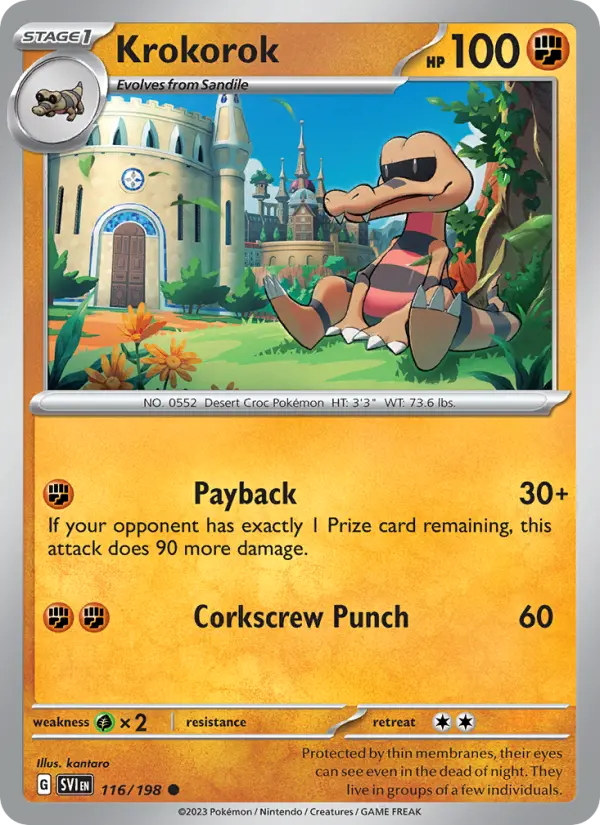 Krokorok Non-Foil 116/198 Scarlet & Violet Pokémon Card