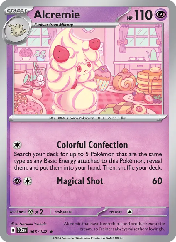 Alcremie Reverse Holo 065/142 Stellar Crown Pokémon Card