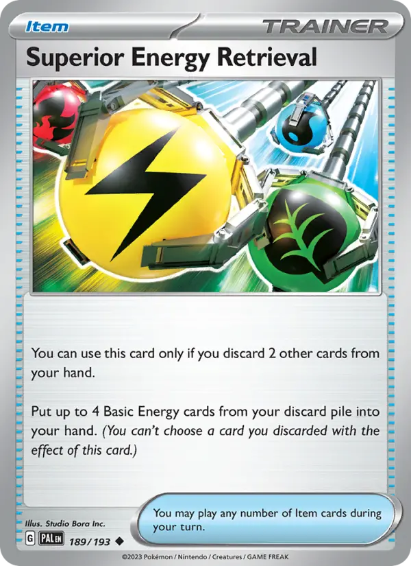 Superior Energy Retrieval Non-Foil 189/193 Paldea Evolved Pokémon Card