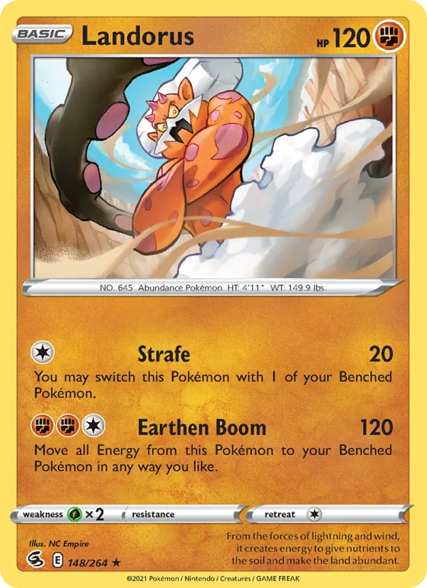 Landorus Reverse Holo 148/264 Fusion Strike Pokémon Card