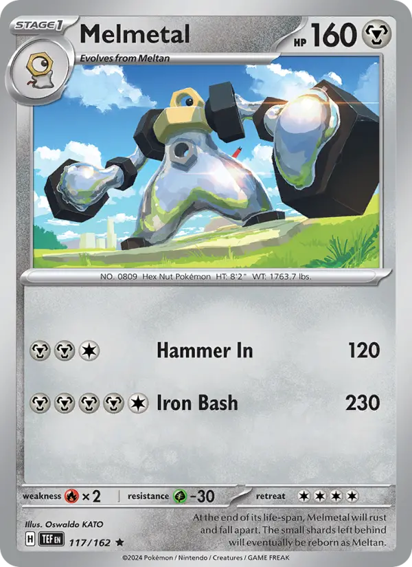 Melmetal Reverse Holo 117/162 Temporal Forces Pokémon Card