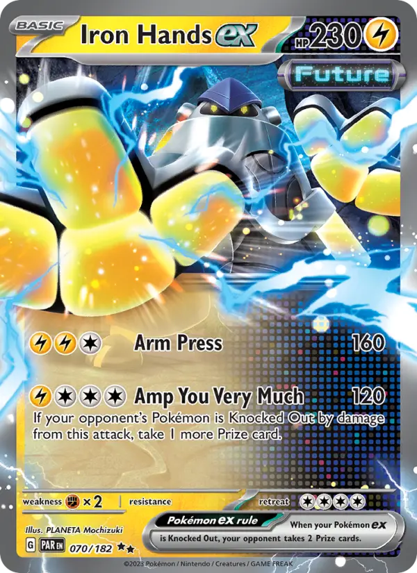 Iron Hands ex Holo 070/182 Paradox Rift Pokémon Card