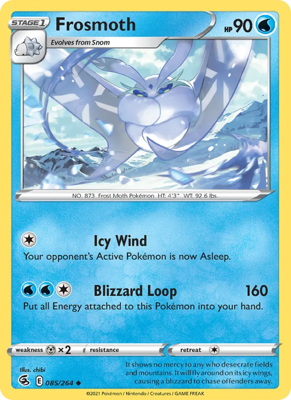 Frosmoth Reverse Holo 085/264 Fusion Strike Pokémon Card