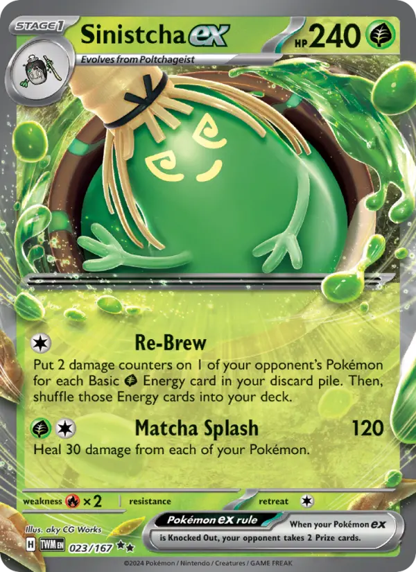 Sinistcha ex Holo 023/167 Twilight Masquerade Pokémon Card