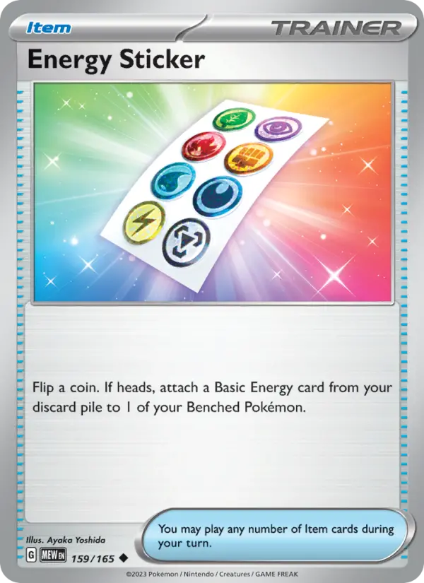 Energy Sticker Reverse Holo 159/165 151 Pokémon Card