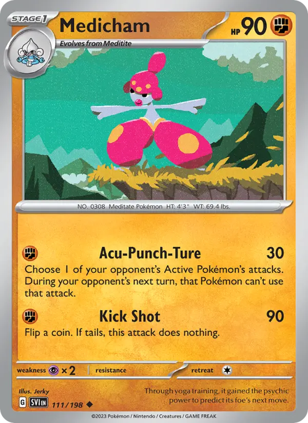 Medicham Non-Foil 111/198 Scarlet & Violet Pokémon Card