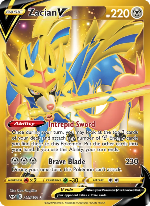 Zacian V Holo 211/202 Sword & Shield Pokémon Card