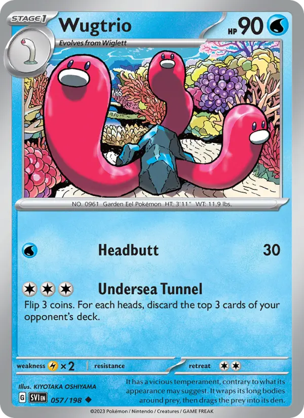 Wugtrio Non-Foil 057/198 Scarlet & Violet Pokémon Card