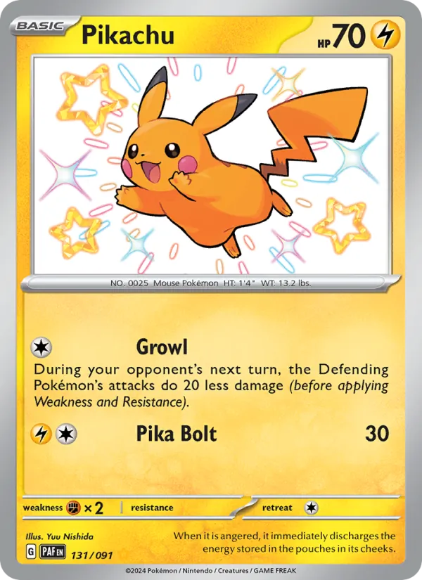 Pikachu Holo 131/91 Paldean Fates Pokémon Card