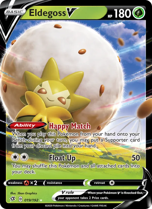 Eldegoss V Holo 019/192 Rebel Clash Pokémon Card
