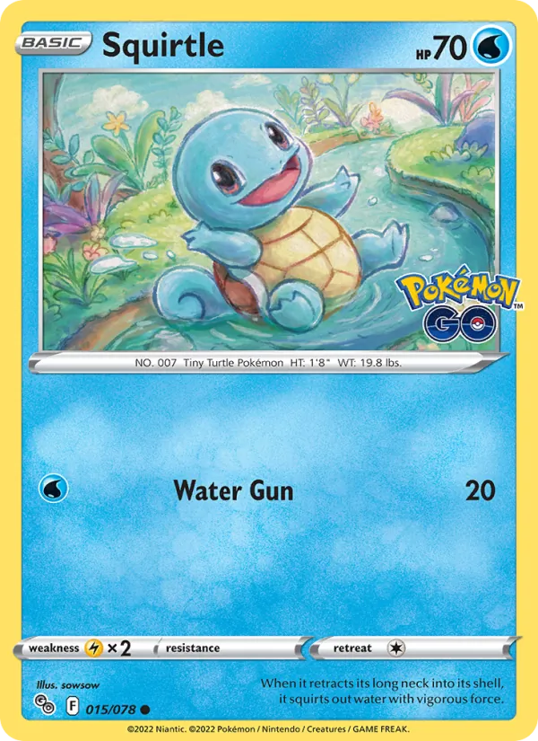 Squirtle Reverse Holo 015/78 Pokémon GO Pokémon Card