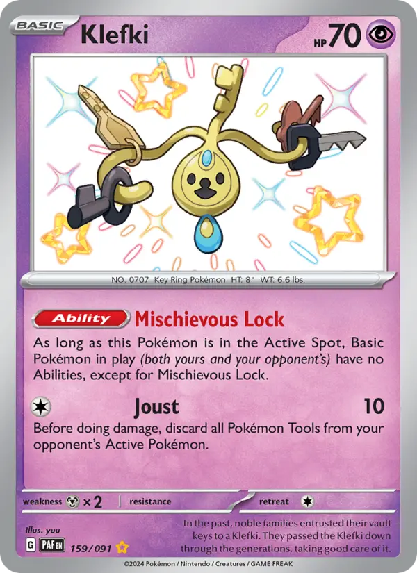 Klefki Holo 159/91 Paldean Fates Pokémon Card