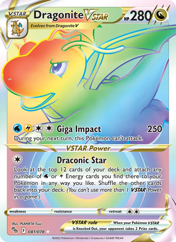 Dragonite VSTAR Holo 081/78 Pokémon GO Pokémon Card