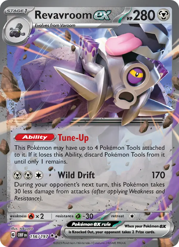 Revavroom ex Holo 156/197 Obsidian Flames Pokémon Card